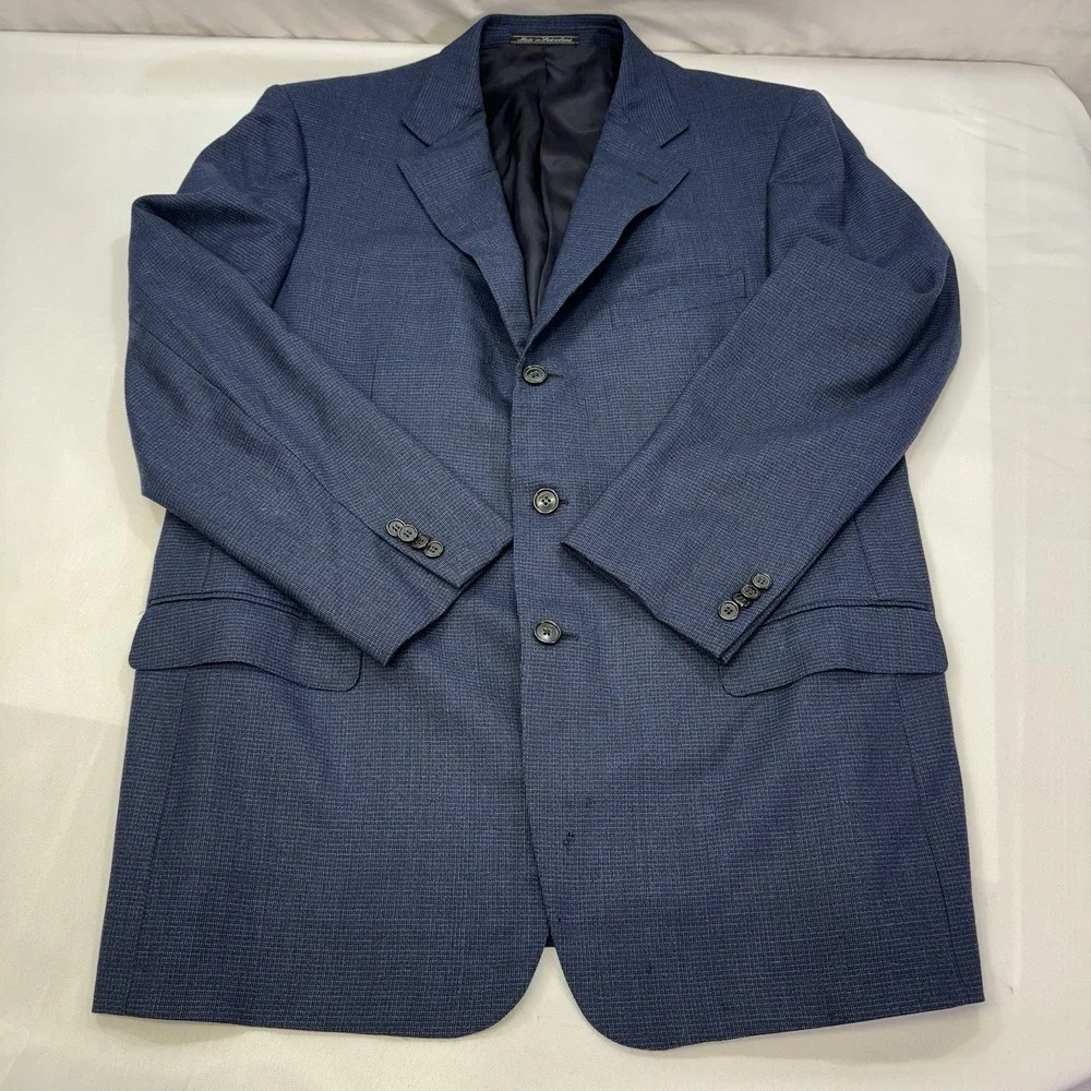 Ermenegildo Zegna Matt Hunter 44R (EU 54R) Wool Blazer‎ Suit Jacket Navy *READ*